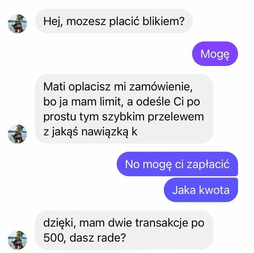 oszustwo "na kod BLIK"